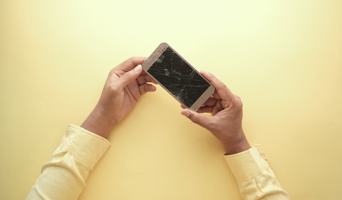 Smartphone screen close-up - how to fix white spots on phone screen